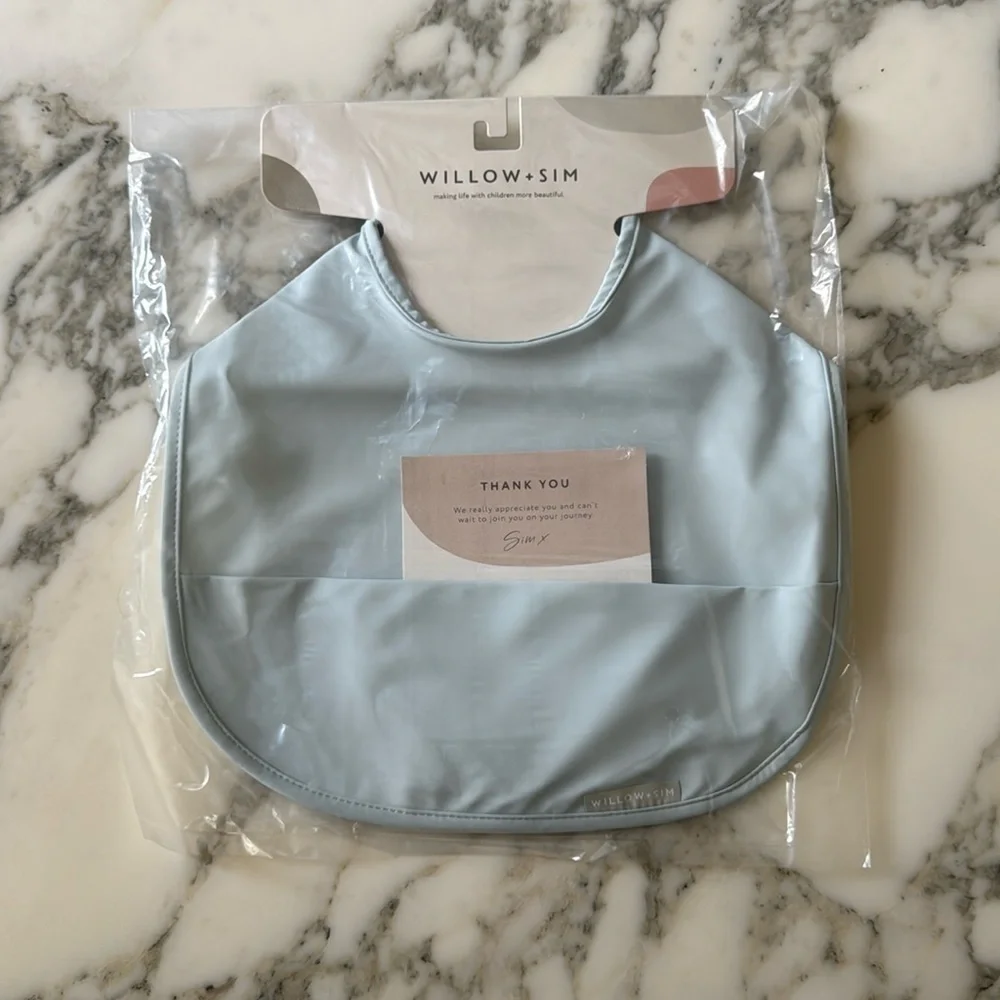 NWT Bundle of Two (2) Willow + Sim Cloud Blue Oversized Waterproof Bibs